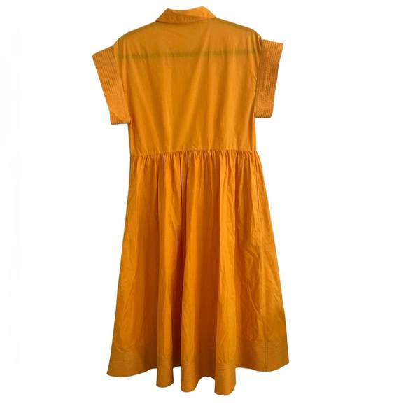 Oliphant Orange Shirt Dress in Tuki Marigold Medium Missing Belt - Picture 2 of 9